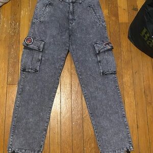 Guess X 88Rising Men's Washed Black Cargo Pants Size 30